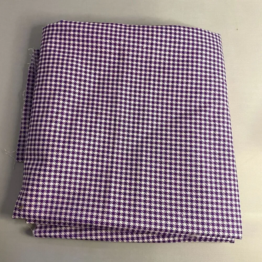 #7969 Purple Checkered Fabric Print For Crafts Size 1 1/4 YD x 60in